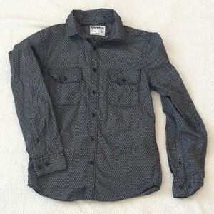Express Men's Black And White Patterned Shirt